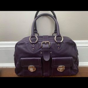 marc jacobs purple satchel purse red interior